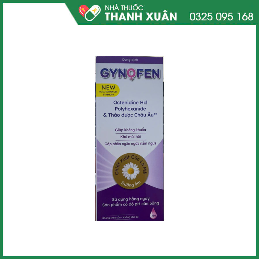 Dung dịch vệ sinh Gynofen New giúp vệ sinh vùng kín hằng ngày, ngăn ngừa viêm nhiễm nấm ngứa, cân bằng pH âm đạo